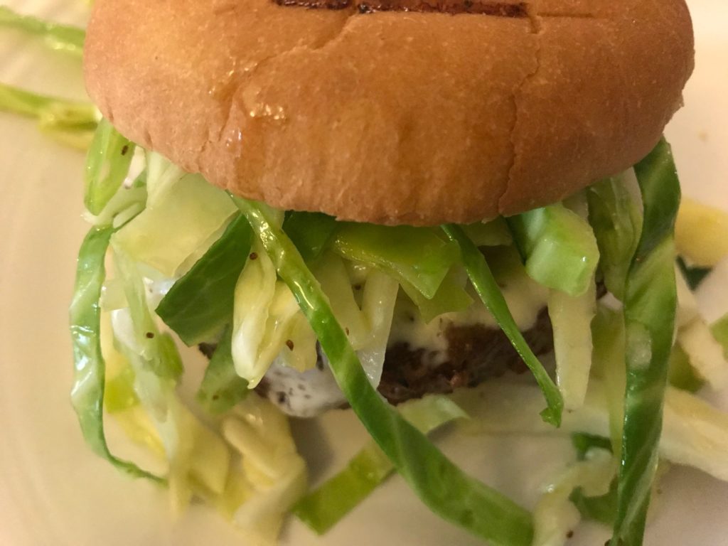 amish slaw on burger