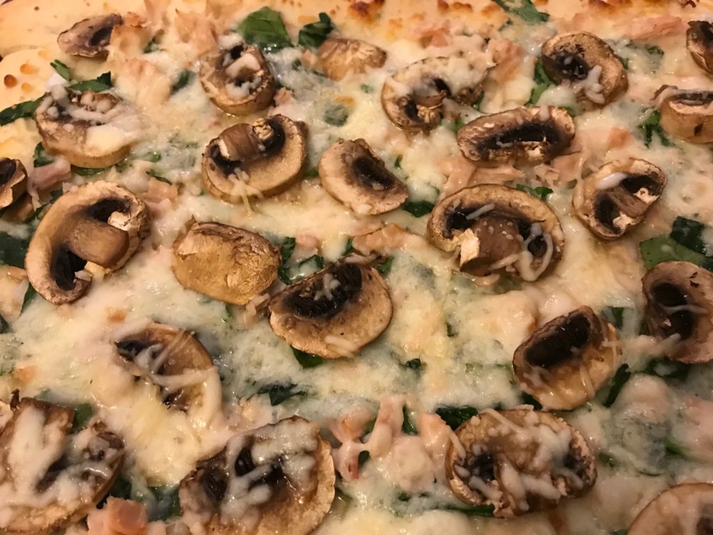 Turkey Spinach Mushroom Pizza