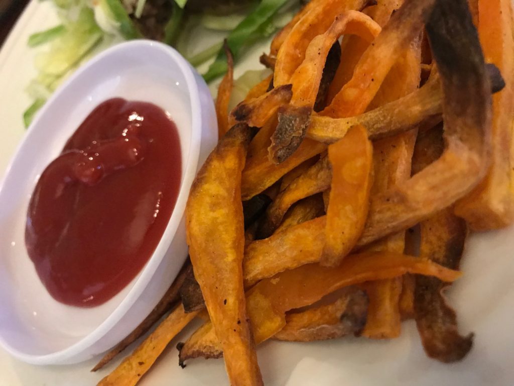 sweet potato fries with ketchup