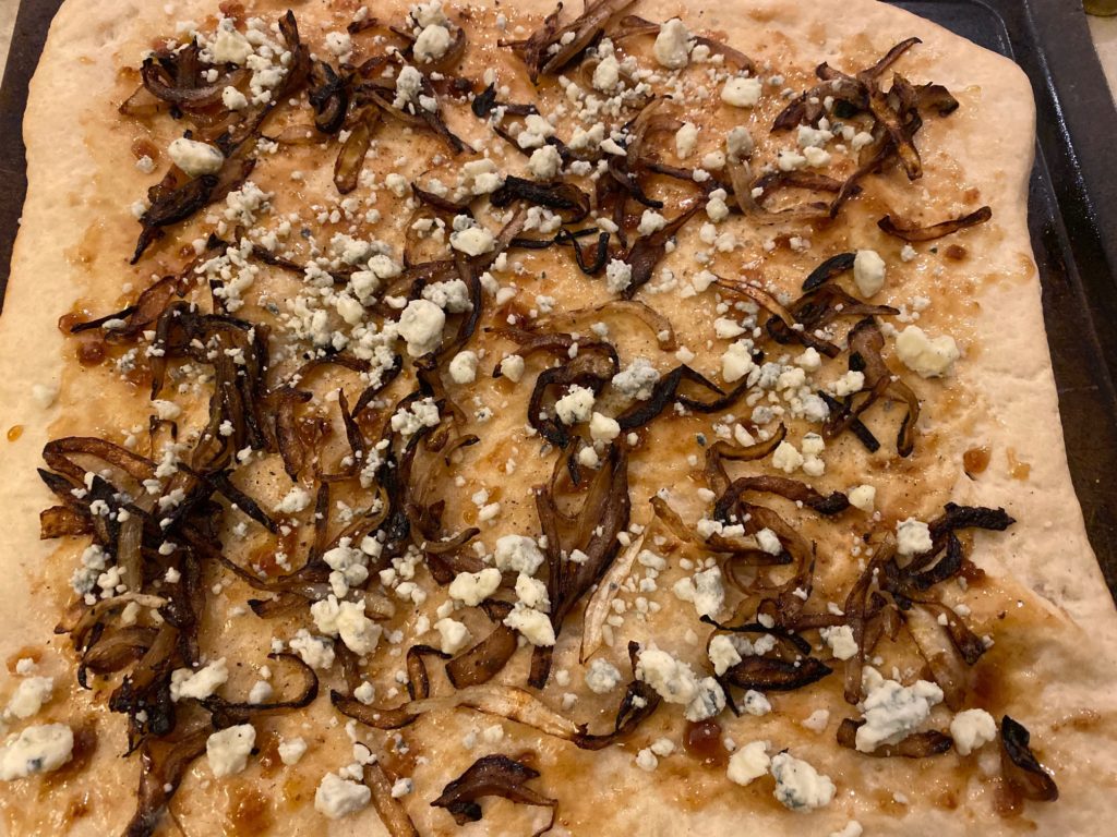 Fig, Caramelized Onions and Blue Cheese Pizza