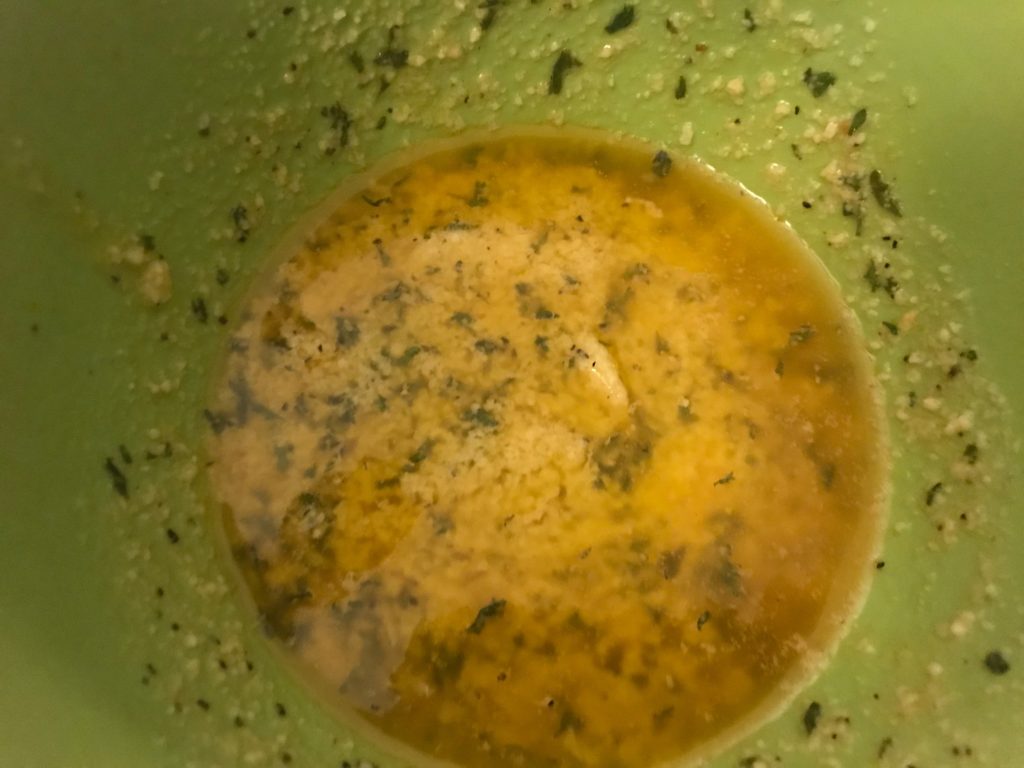sauce in green bowl