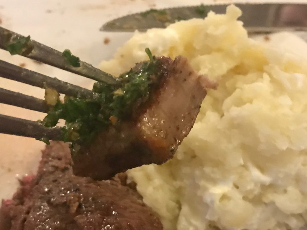 Chimichurri Sauce on steak