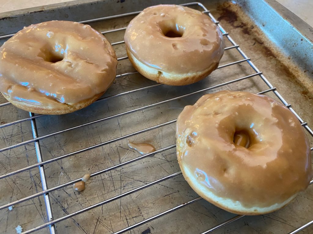 Pancake Donuts with Maple Glaze