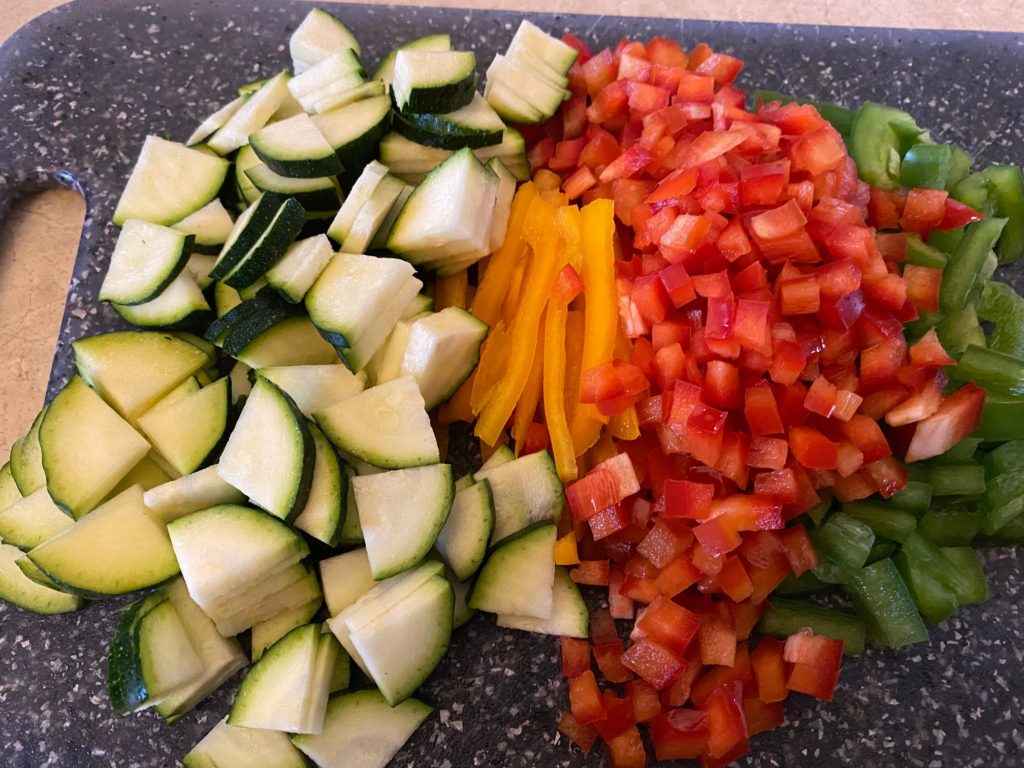 chopped veggies