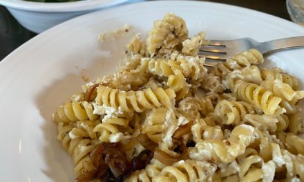 Caramelized Onion and Goat Cheese Pasta Bake
