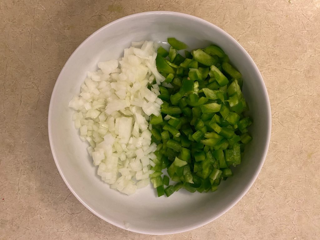 onion and green pepper