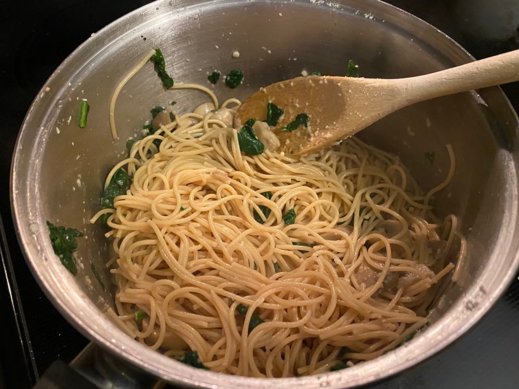 Parmesan Spinach Mushroom Pasta