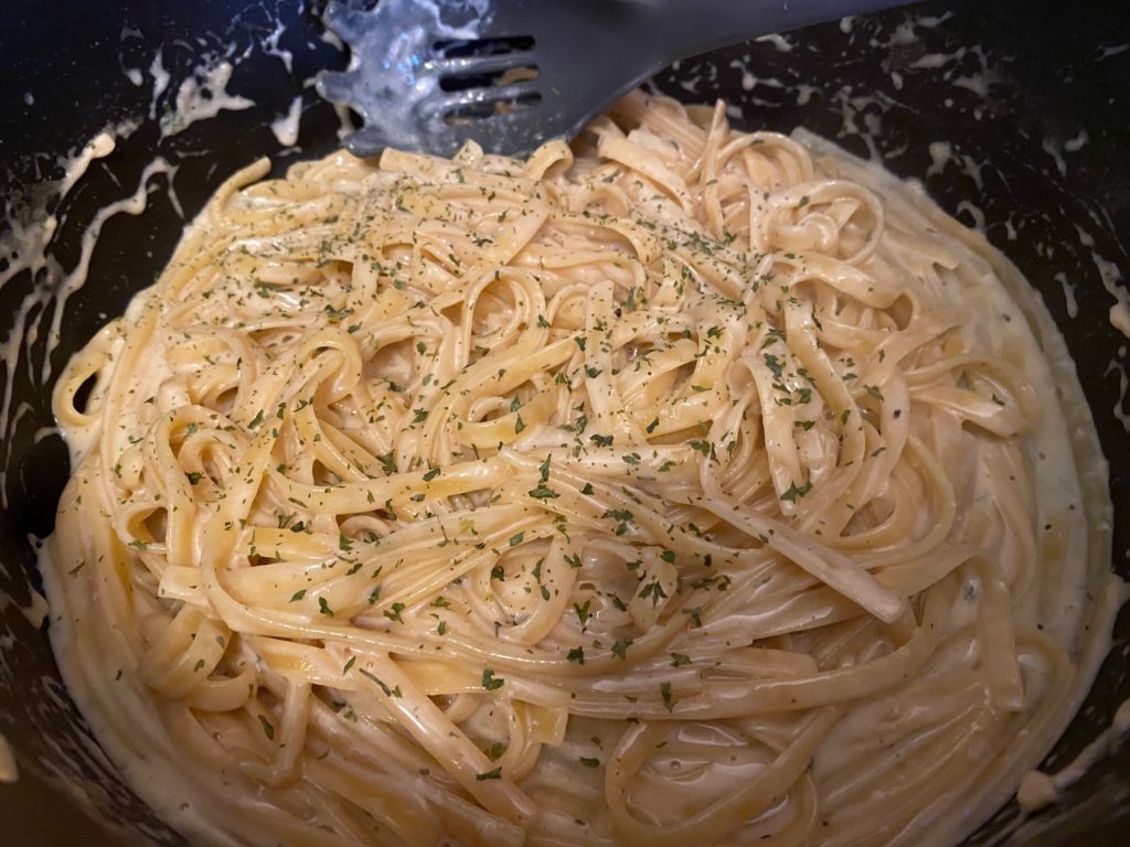 Garlic Parmesan Pasta in pot
