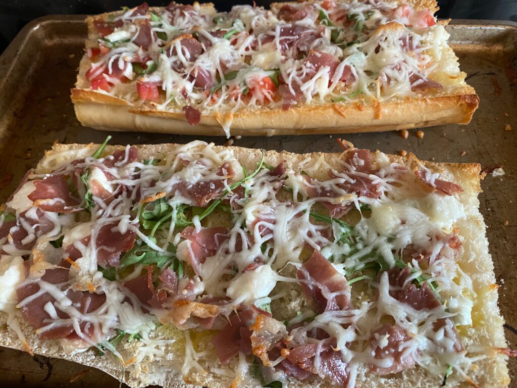 Prosciutto and Goat Cheese Flatbread cooked