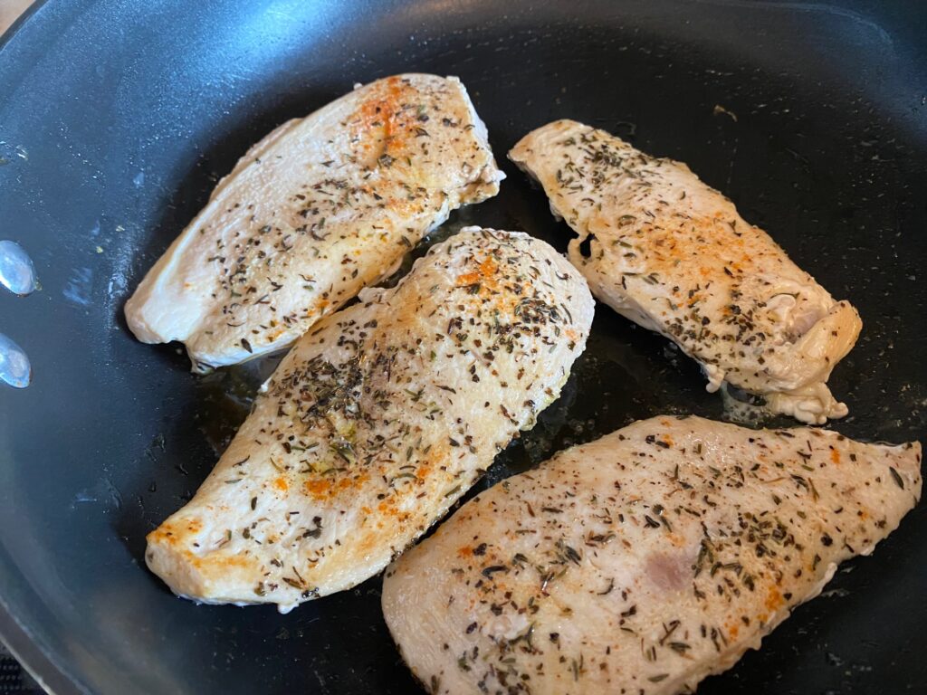 cooking chicken